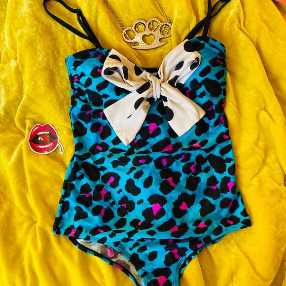 Iron Fist Other - Iron Fist Leopard One Piece Swimsuit Bow